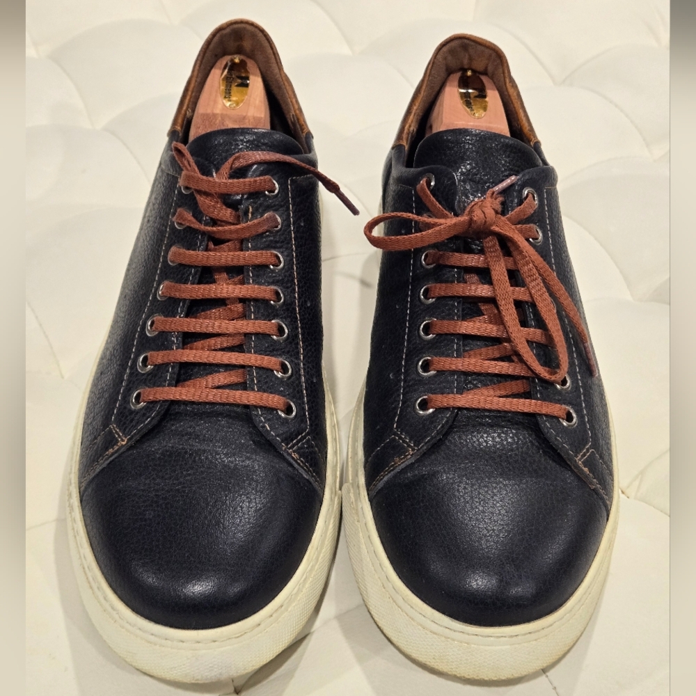 Rare Men's Blue &  Brown Leather Sneakers Sz13 US 46EU